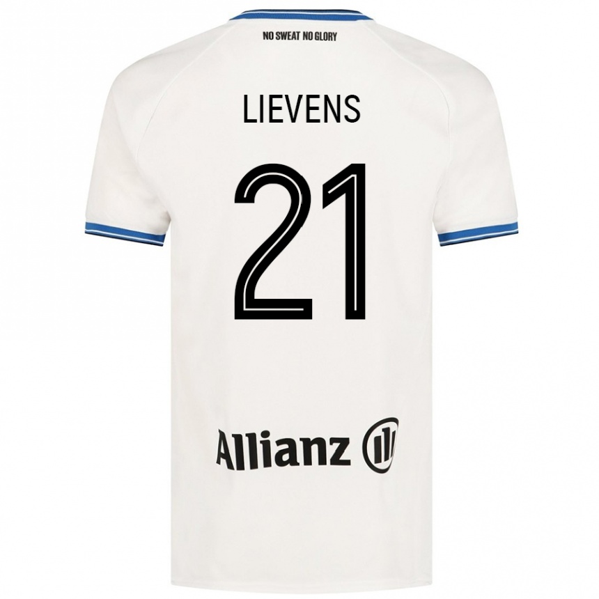 Kids Football Caitlin Lievens #21 White Away Jersey 2024/25 T-Shirt