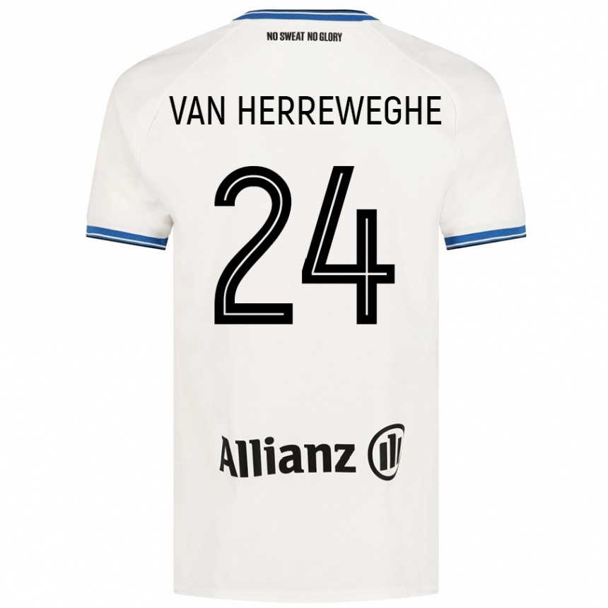 Kids Football Febe Van Herreweghe #24 White Away Jersey 2024/25 T-Shirt