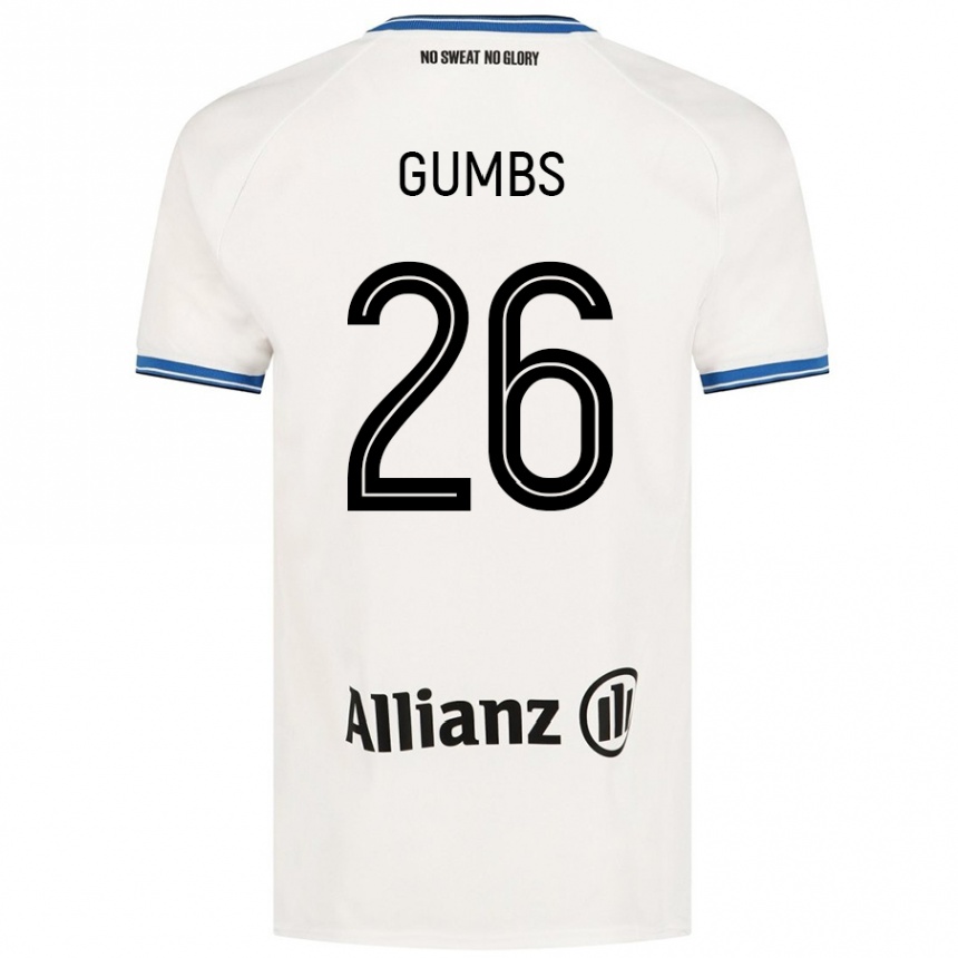 Kids Football Aisse Gumbs #26 White Away Jersey 2024/25 T-Shirt