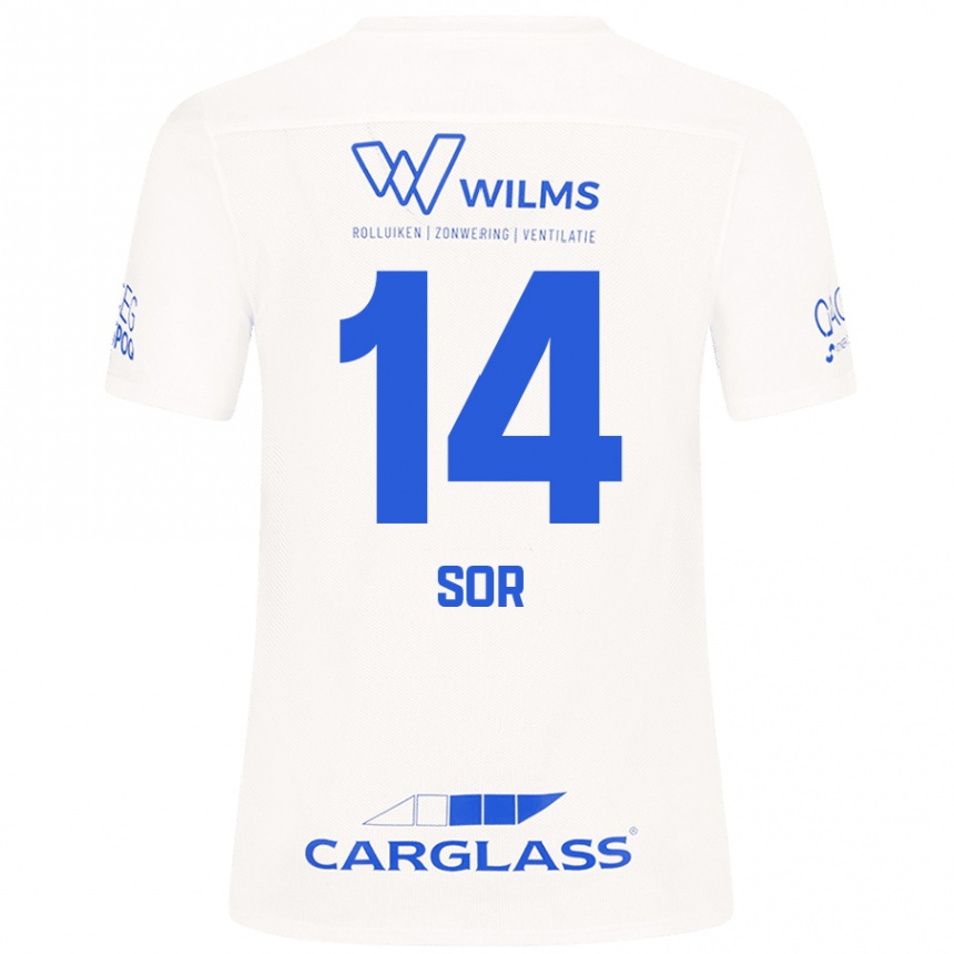 Kids Football Yira Sor #14 White Away Jersey 2024/25 T-Shirt