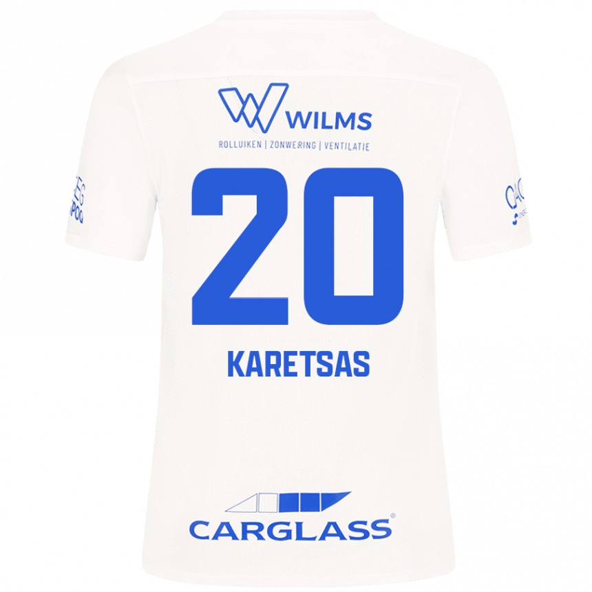 Kids Football Konstantinos Karetsas #20 White Away Jersey 2024/25 T-Shirt