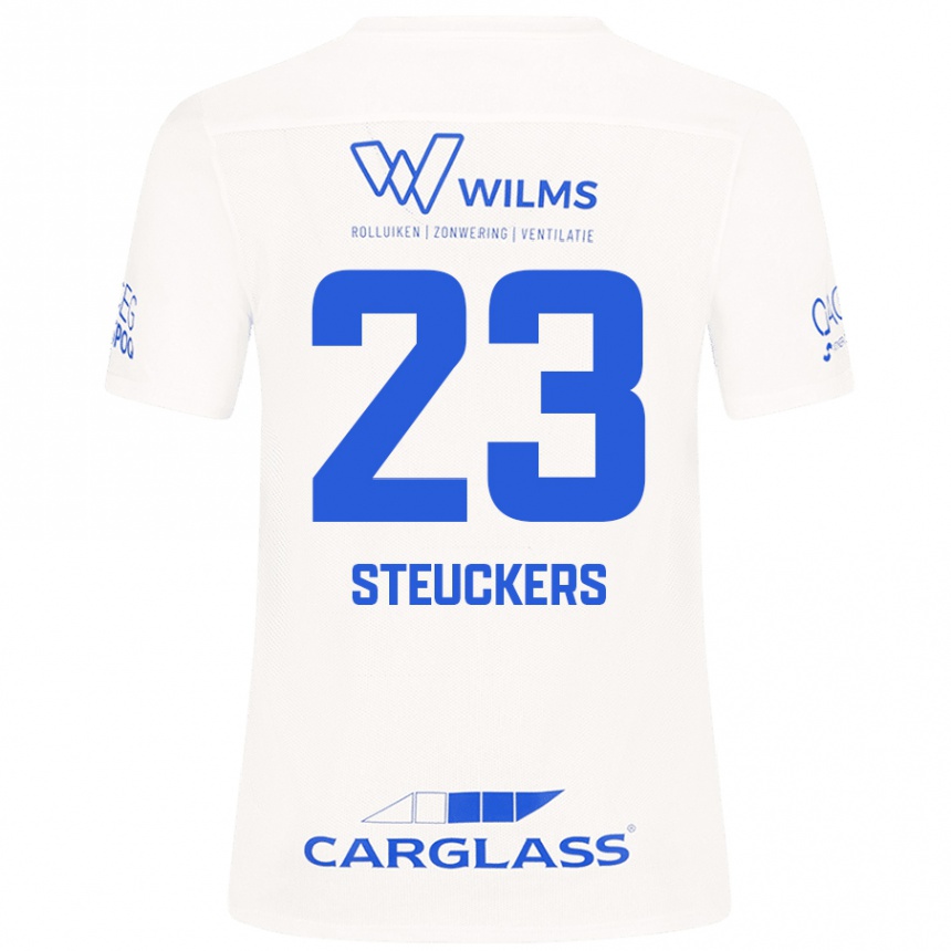 Kids Football Jarne Steuckers #23 White Away Jersey 2024/25 T-Shirt