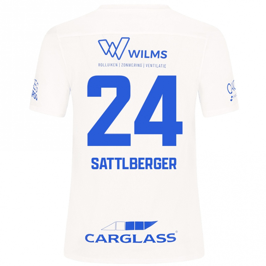 Kids Football Nikolas Sattlberger #24 White Away Jersey 2024/25 T-Shirt