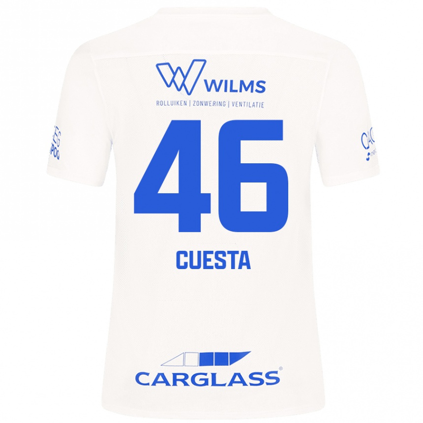 Kids Football Carlos Cuesta #46 White Away Jersey 2024/25 T-Shirt