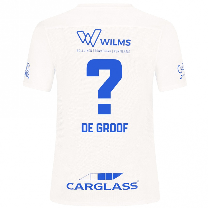 Kids Football Jens De Groof #0 White Away Jersey 2024/25 T-Shirt