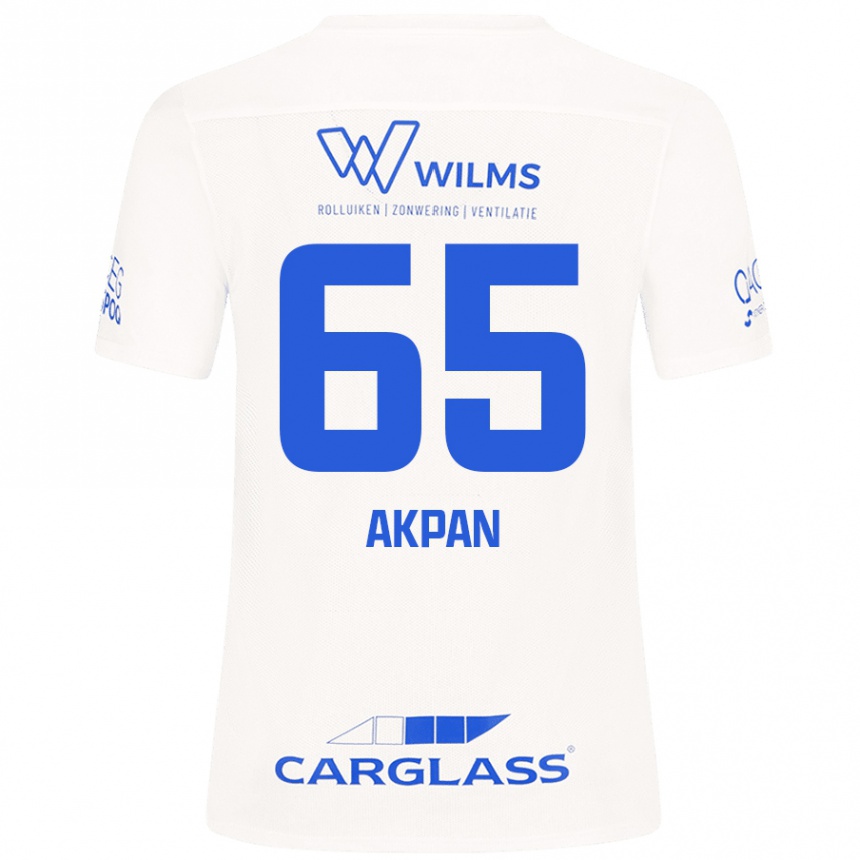 Kids Football Christian Akpan #65 White Away Jersey 2024/25 T-Shirt