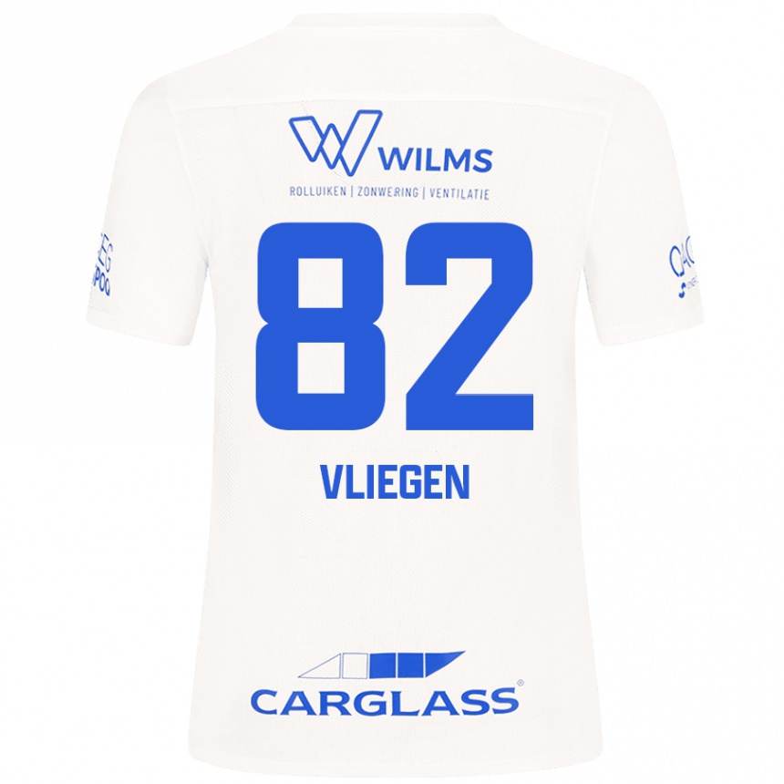 Kids Football Olivier Vliegen #82 White Away Jersey 2024/25 T-Shirt