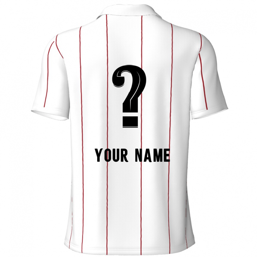 Kids Football Your Name #0 White Black Away Jersey 2024/25 T-Shirt