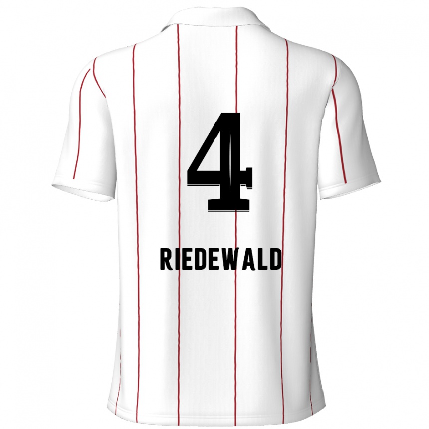 Kids Football Jairo Riedewald #4 White Black Away Jersey 2024/25 T-Shirt