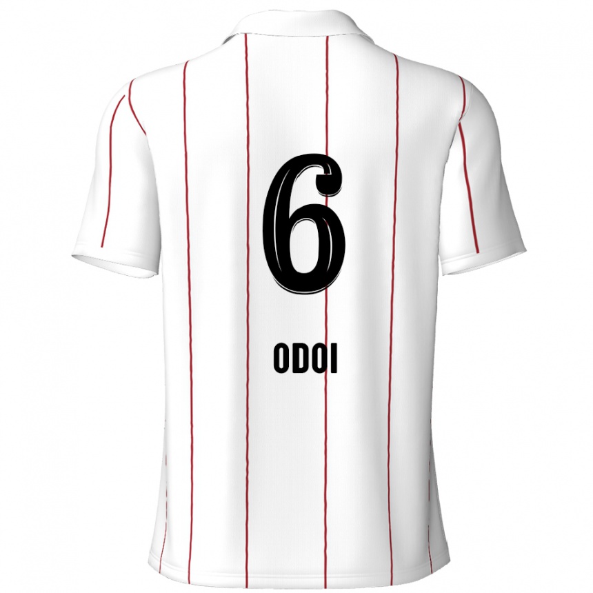 Kids Football Denis Odoi #6 White Black Away Jersey 2024/25 T-Shirt