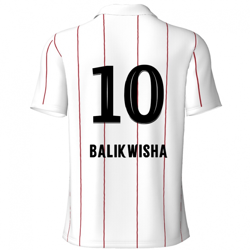 Kids Football Michel-Ange Balikwisha #10 White Black Away Jersey 2024/25 T-Shirt