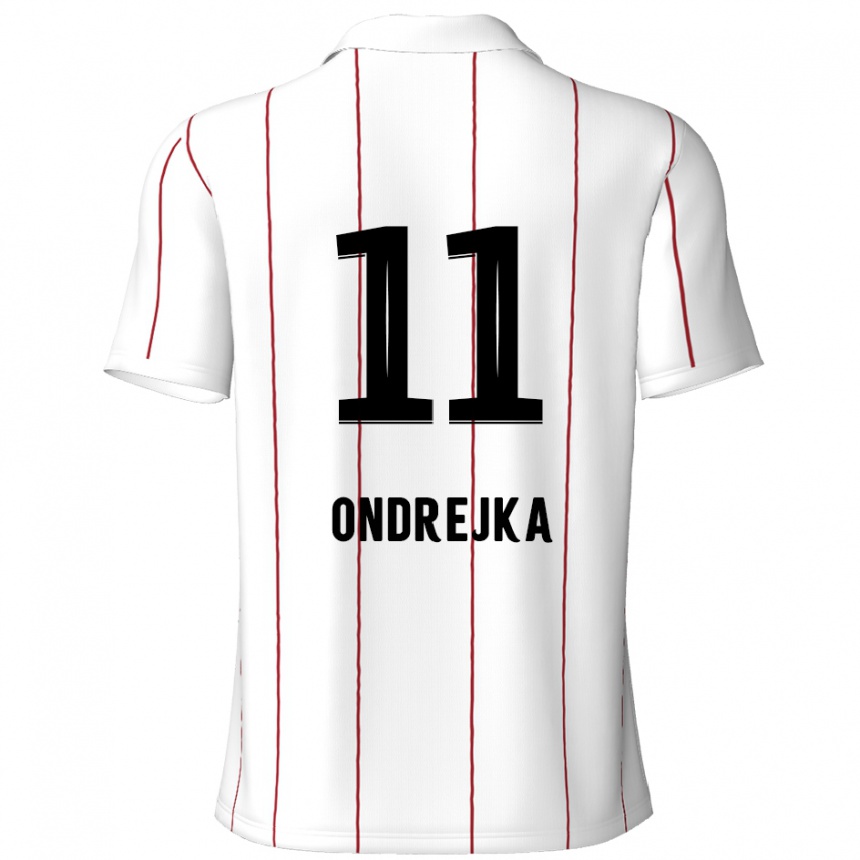 Kids Football Jacob Ondrejka #11 White Black Away Jersey 2024/25 T-Shirt