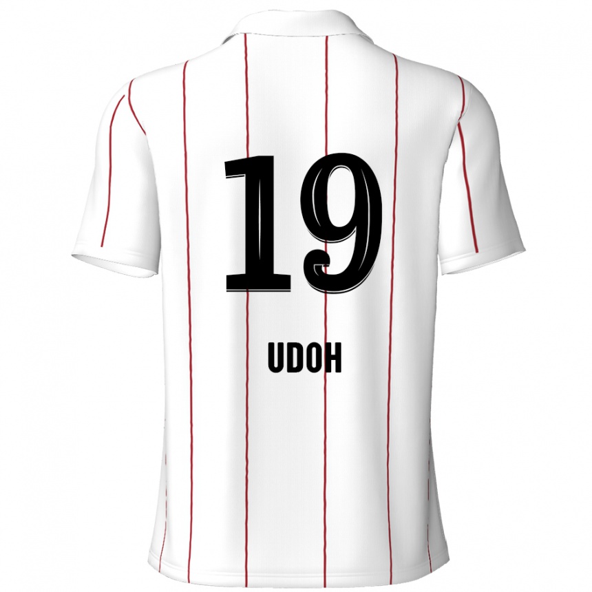 Kids Football Victor Udoh #19 White Black Away Jersey 2024/25 T-Shirt