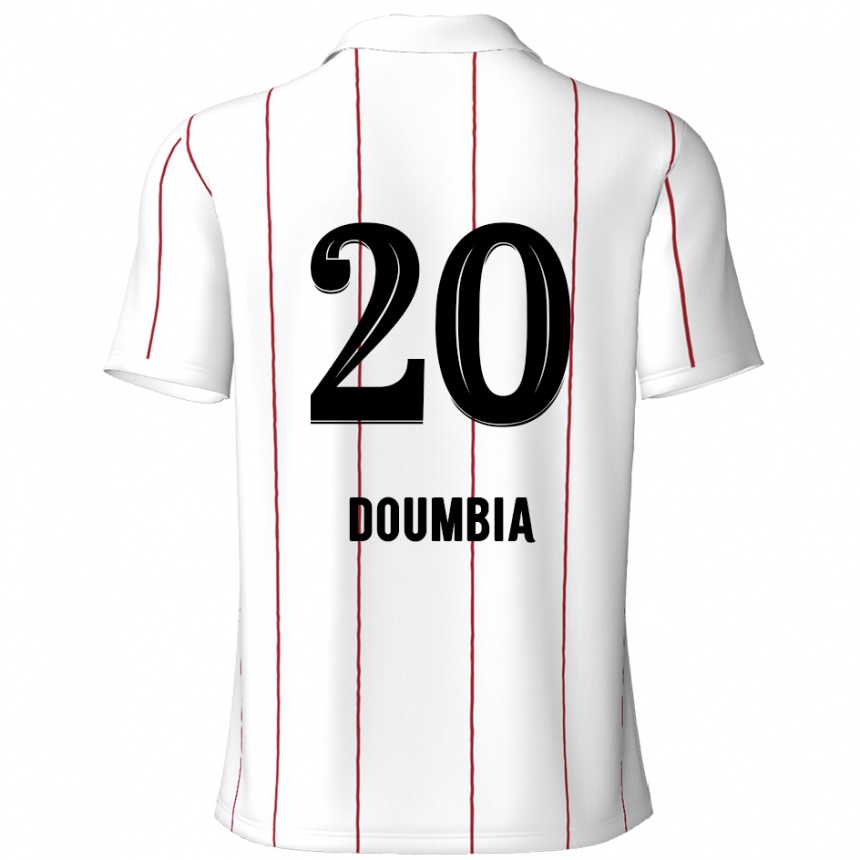 Kids Football Mahamadou Doumbia #20 White Black Away Jersey 2024/25 T-Shirt