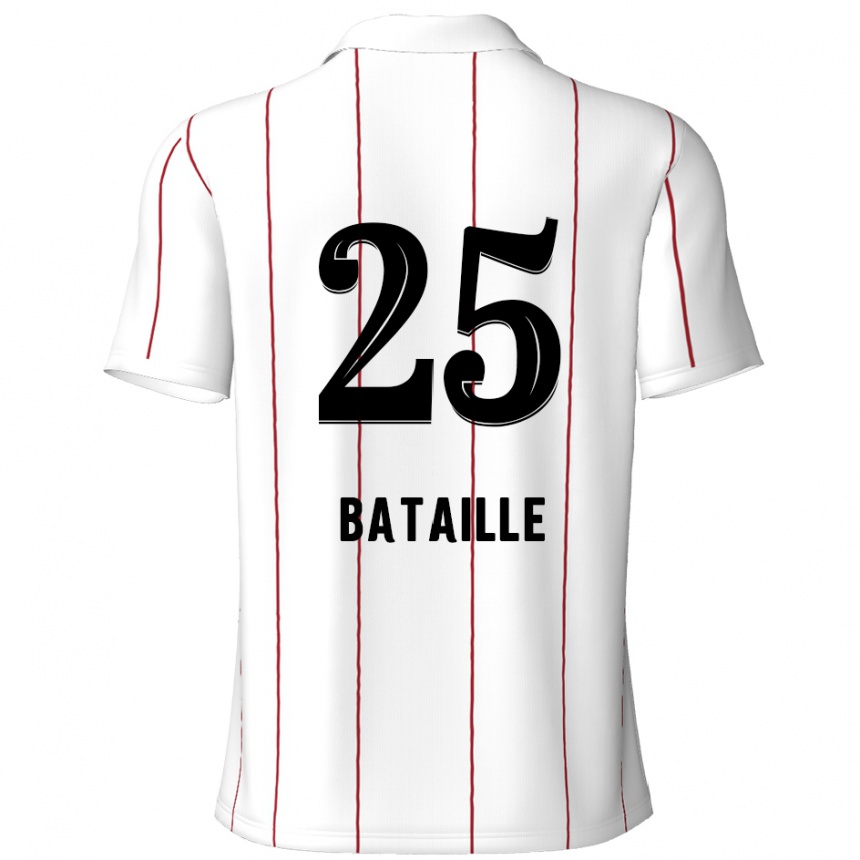 Kids Football Jelle Bataille #25 White Black Away Jersey 2024/25 T-Shirt