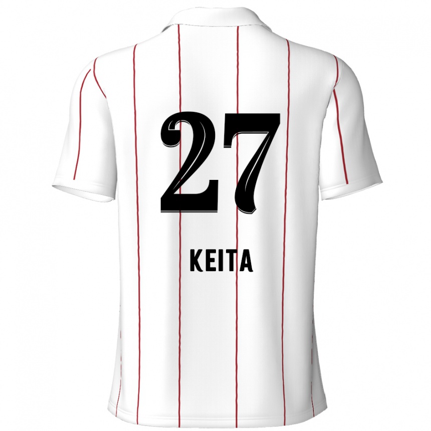 Kids Football Mandela Keita #27 White Black Away Jersey 2024/25 T-Shirt