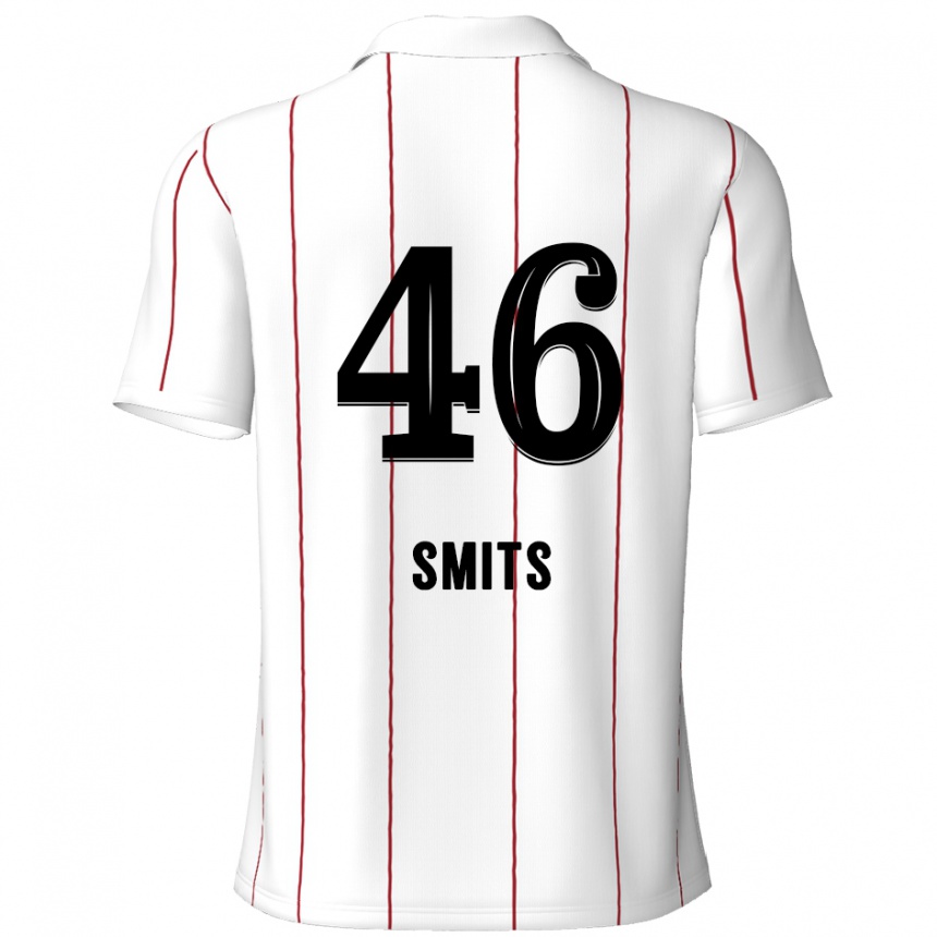 Kids Football Milan Smits #46 White Black Away Jersey 2024/25 T-Shirt