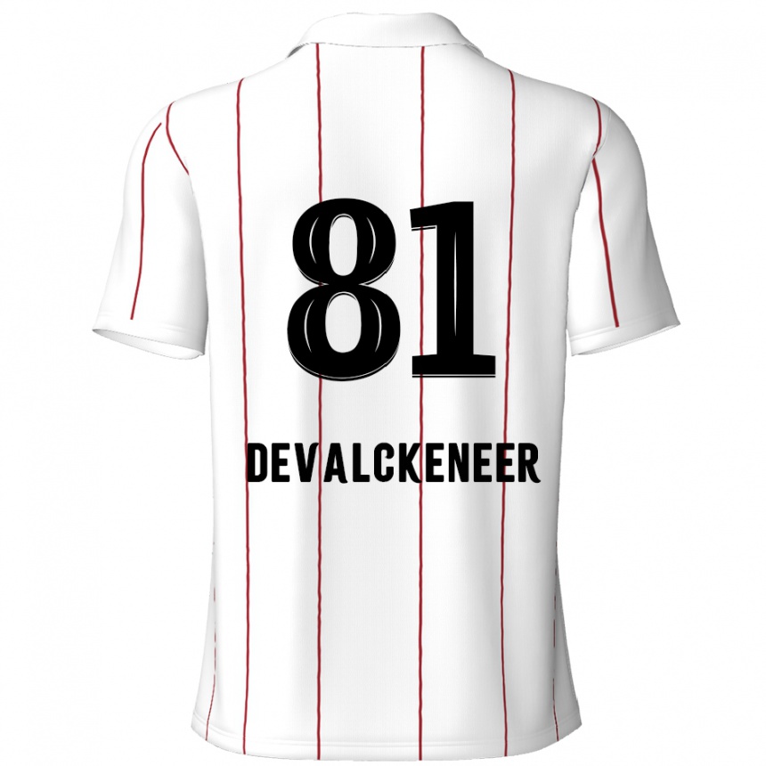 Kids Football Niels Devalckeneer #81 White Black Away Jersey 2024/25 T-Shirt