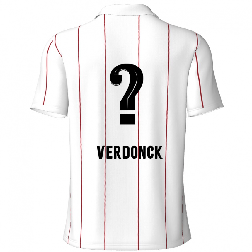 Kids Football Dries Verdonck #0 White Black Away Jersey 2024/25 T-Shirt