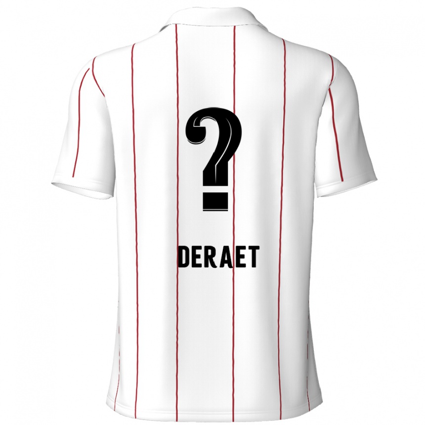 Kids Football Xavi Deraet #0 White Black Away Jersey 2024/25 T-Shirt