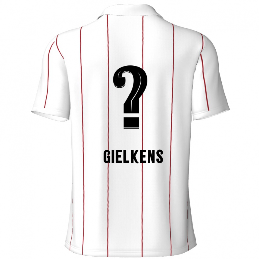 Kids Football Mathijs Gielkens #0 White Black Away Jersey 2024/25 T-Shirt