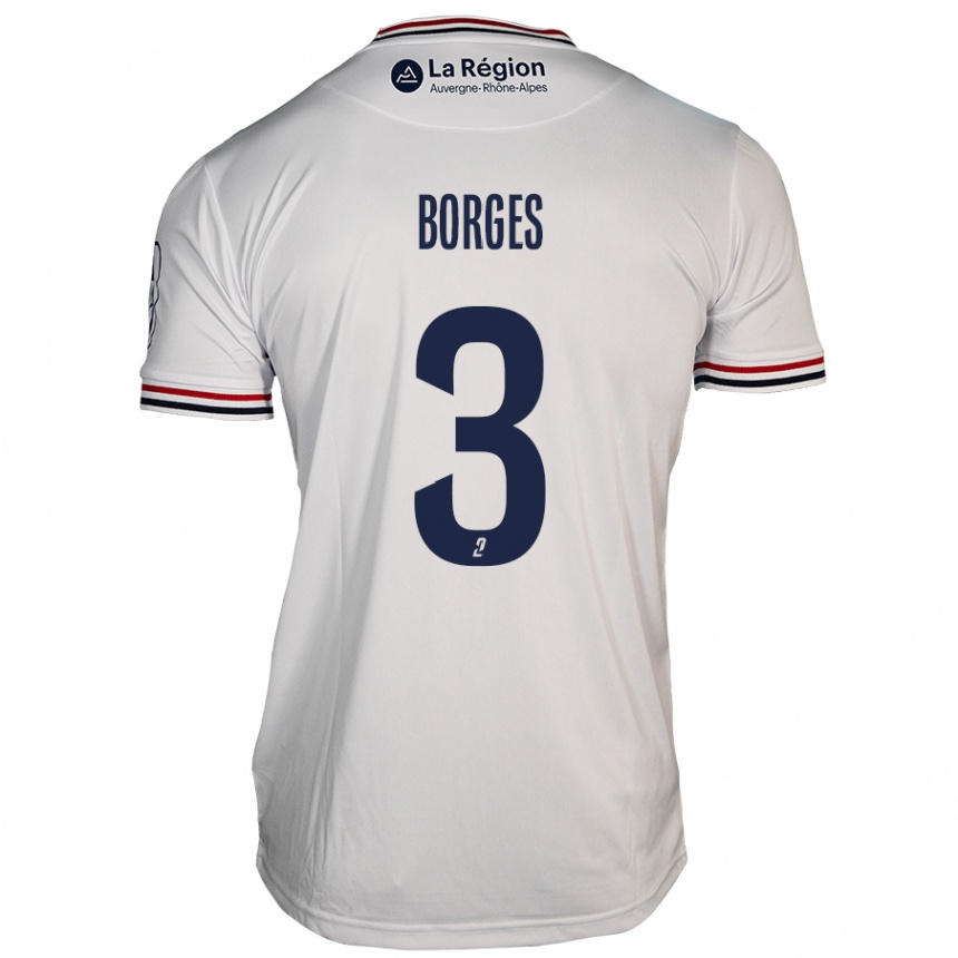 Kids Football Neto Borges #3 White Away Jersey 2024/25 T-Shirt