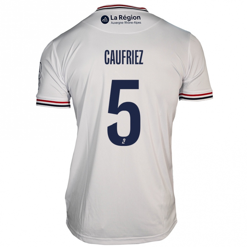 Kids Football Maximiliano Caufriez #5 White Away Jersey 2024/25 T-Shirt