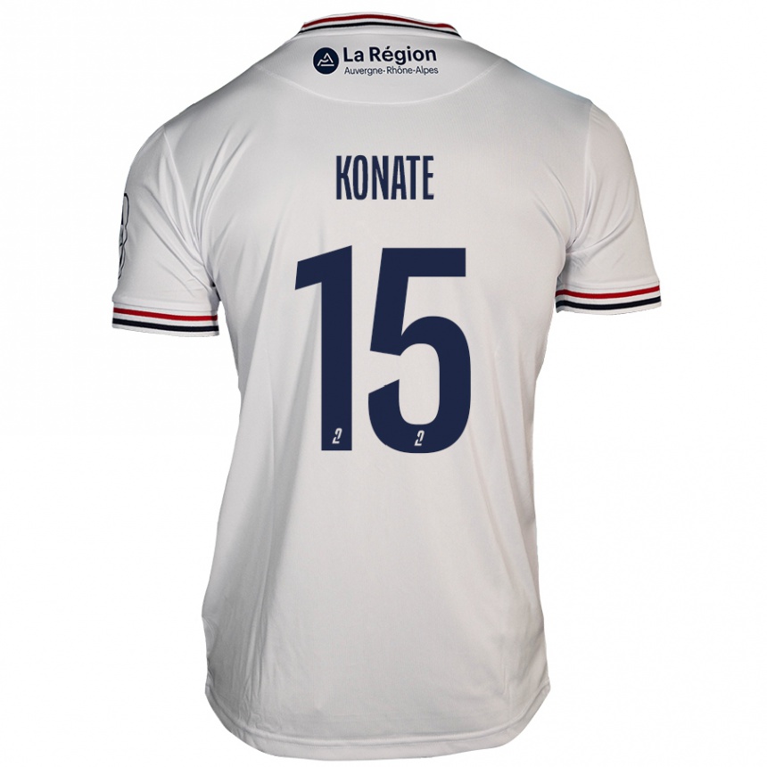 Kids Football Cheick Oumar Konaté #15 White Away Jersey 2024/25 T-Shirt