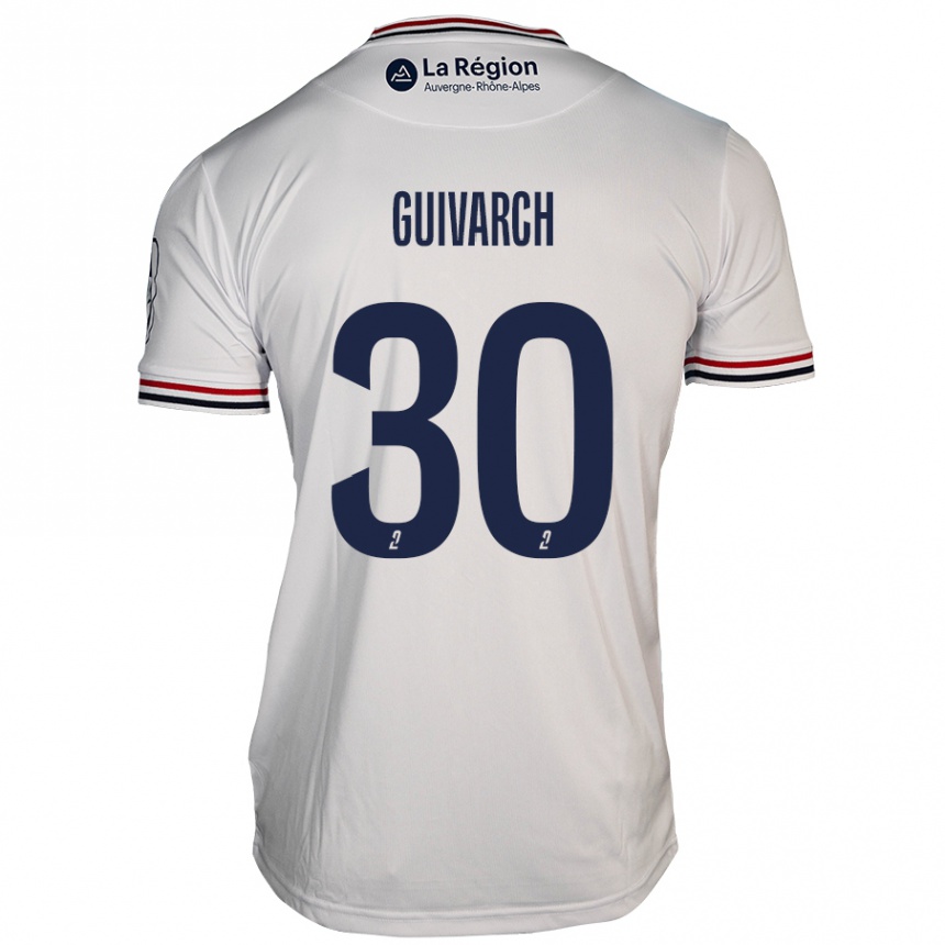 Kids Football Théo Guivarch #30 White Away Jersey 2024/25 T-Shirt