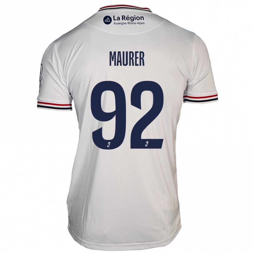 Kids Football Aïman Maurer #92 White Away Jersey 2024/25 T-Shirt