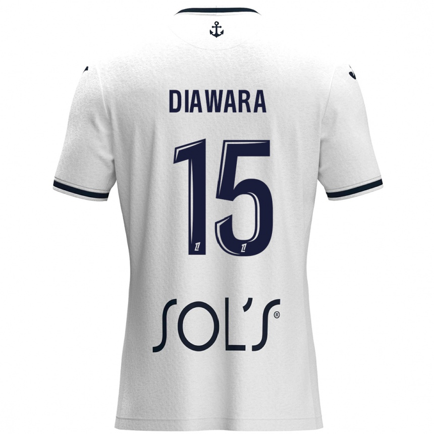 Kids Football Kandet Diawara #15 White Dark Blue Away Jersey 2024/25 T-Shirt