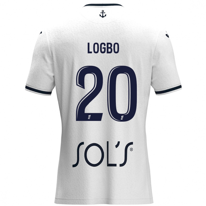 Kids Football Andy Logbo #20 White Dark Blue Away Jersey 2024/25 T-Shirt