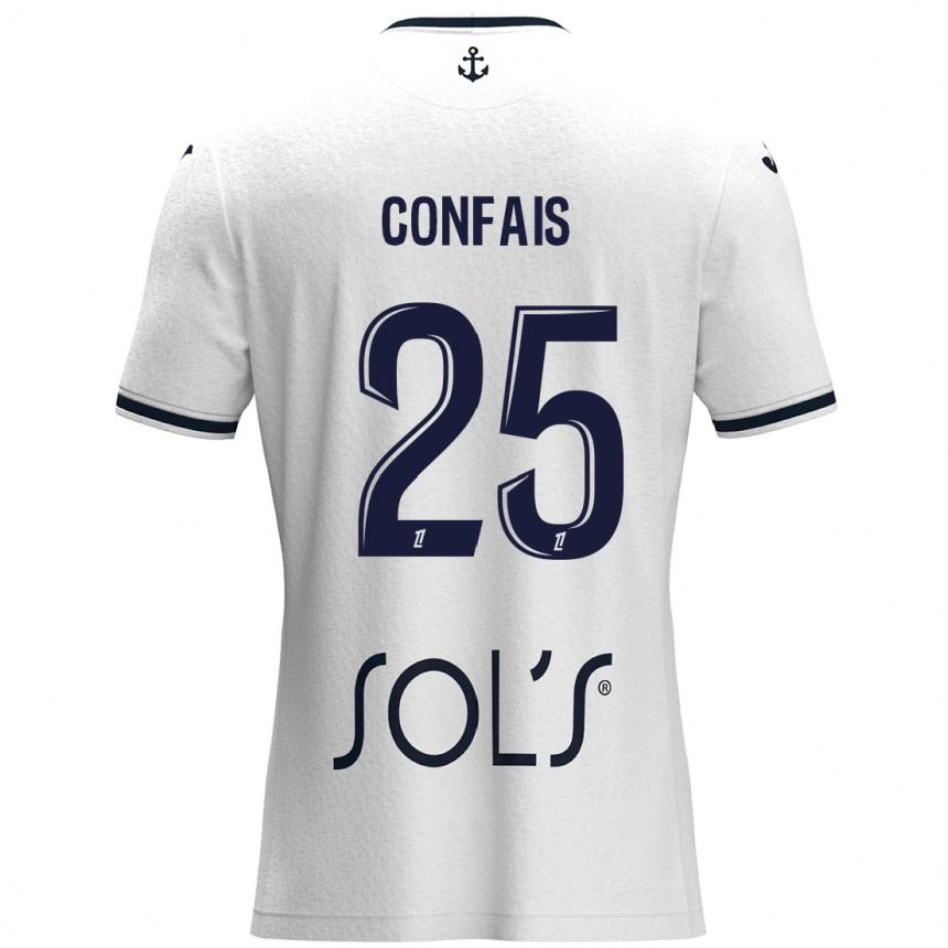 Kids Football Aloïs Confais #25 White Dark Blue Away Jersey 2024/25 T-Shirt