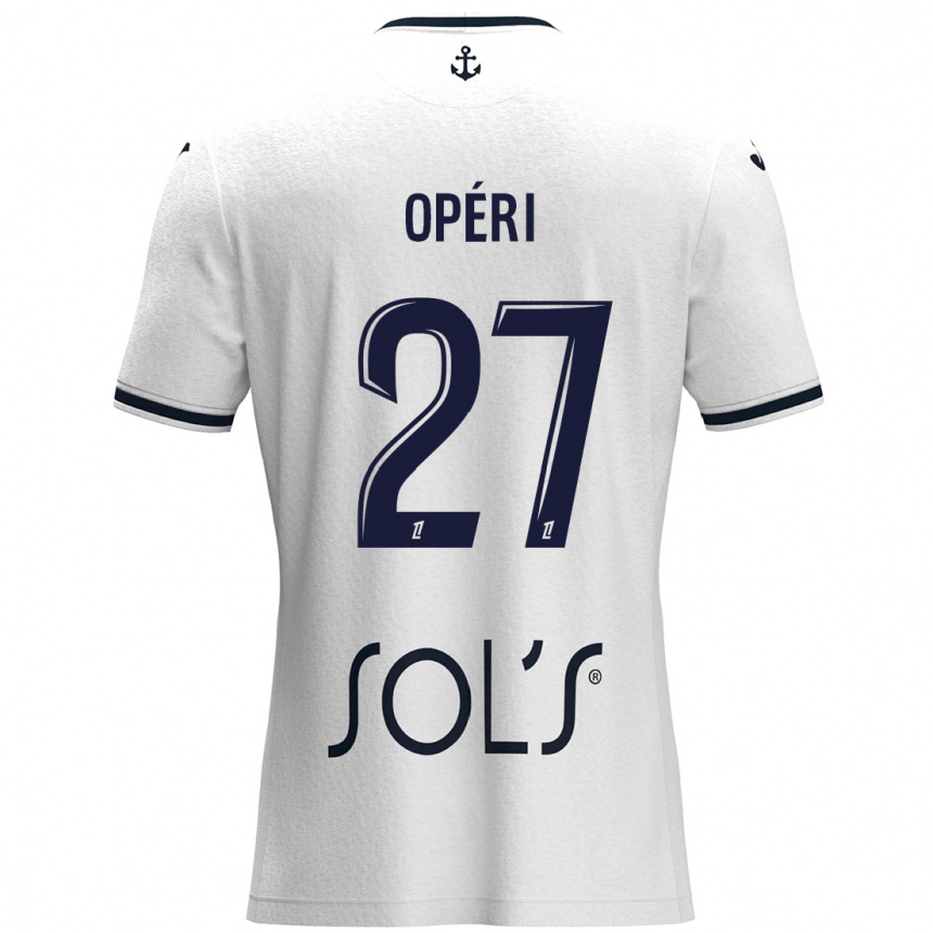 Kids Football Christopher Operi #27 White Dark Blue Away Jersey 2024/25 T-Shirt