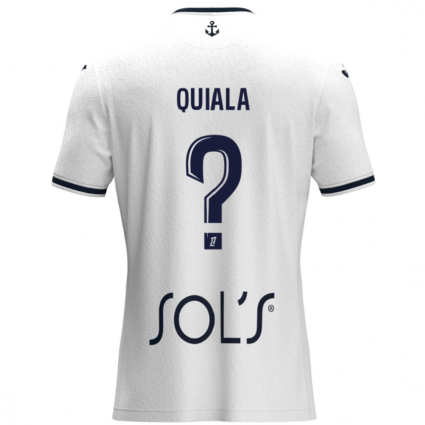 Kids Football Dinode Quiala #0 White Dark Blue Away Jersey 2024/25 T-Shirt