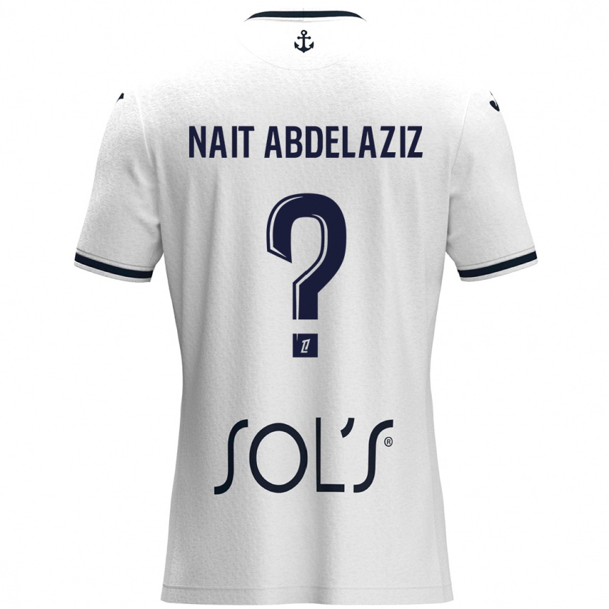 Kids Football Elias Naït Abdelaziz #0 White Dark Blue Away Jersey 2024/25 T-Shirt