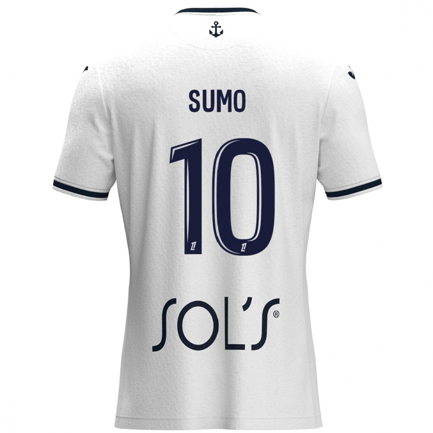 Kids Football Eva Sumo #10 White Dark Blue Away Jersey 2024/25 T-Shirt