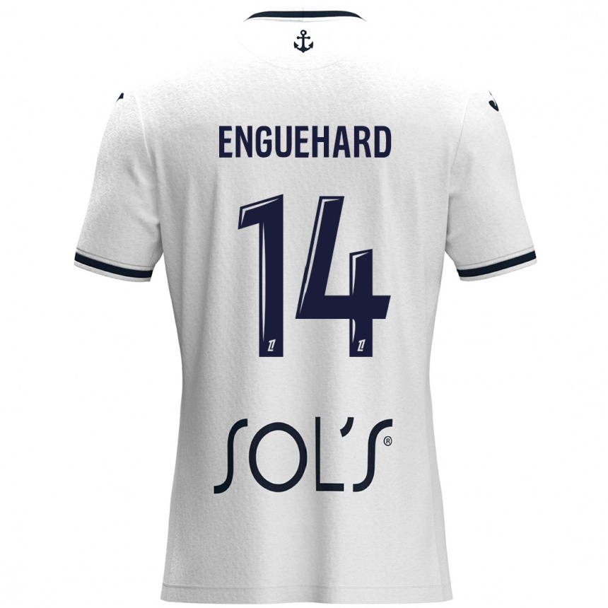 Kids Football Romane Enguehard #14 White Dark Blue Away Jersey 2024/25 T-Shirt