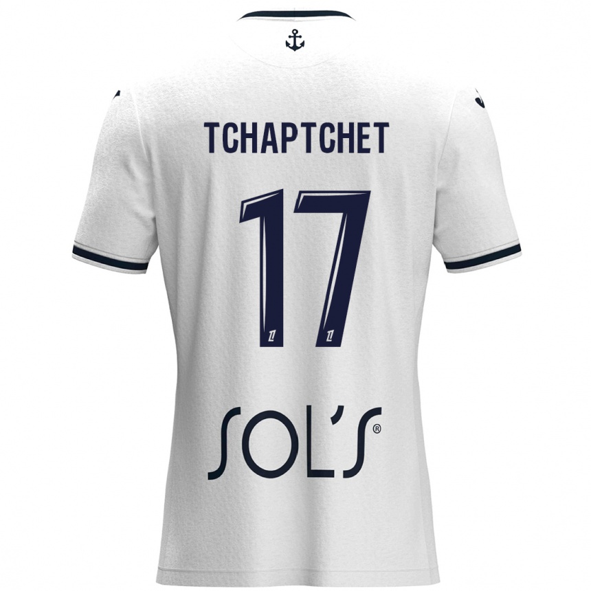 Kids Football Chanel Tchaptchet #17 White Dark Blue Away Jersey 2024/25 T-Shirt