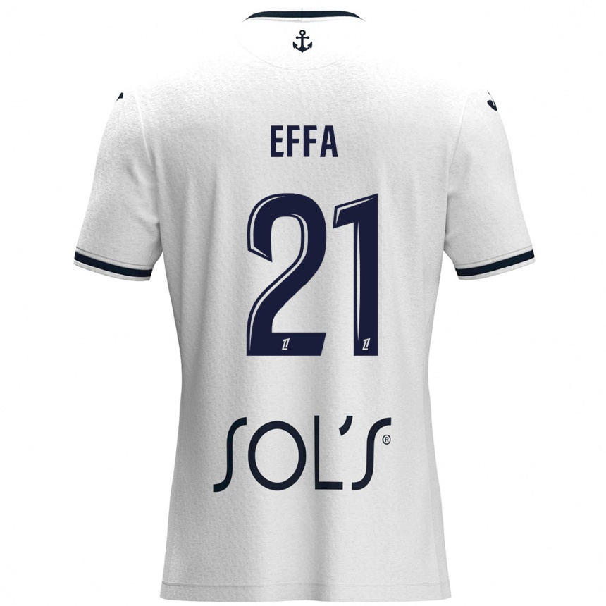 Kids Football Chancelle Effa Effa #21 White Dark Blue Away Jersey 2024/25 T-Shirt