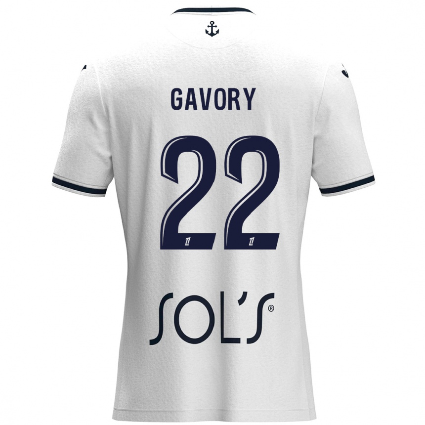 Kids Football Christy Gavory #22 White Dark Blue Away Jersey 2024/25 T-Shirt