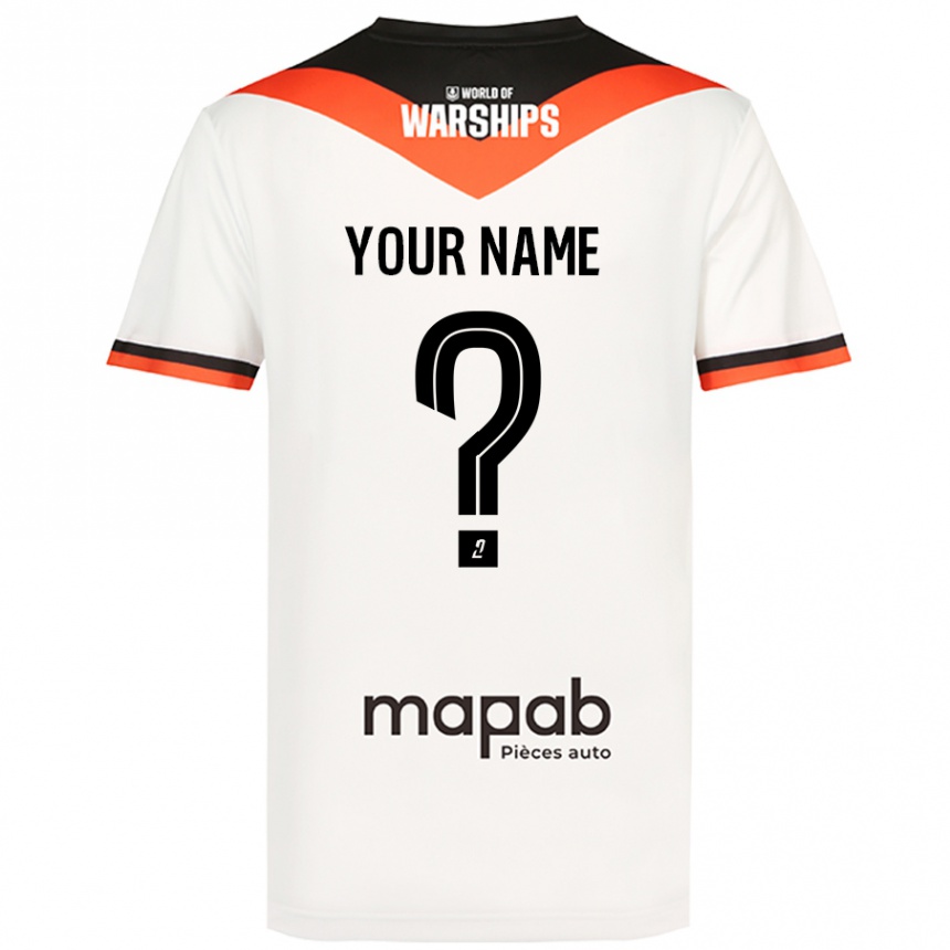 Kids Football Your Name #0 White Away Jersey 2024/25 T-Shirt