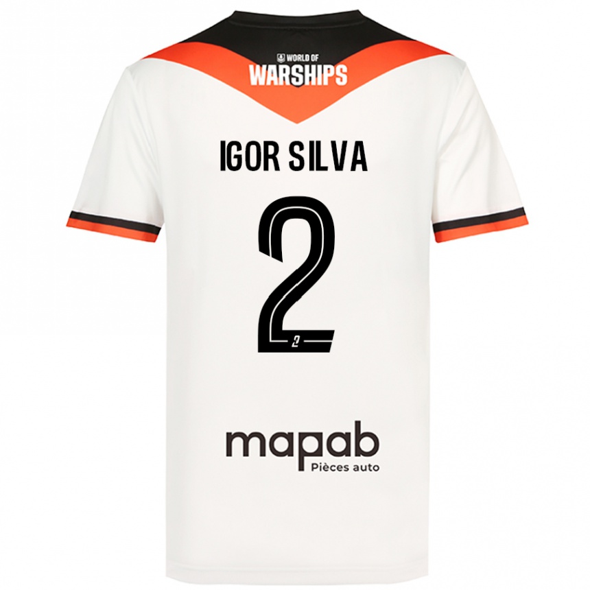 Kids Football Igor Silva #2 White Away Jersey 2024/25 T-Shirt