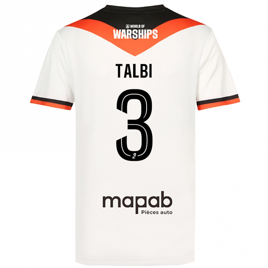 Kids Football Montassar Talbi #3 White Away Jersey 2024/25 T-Shirt