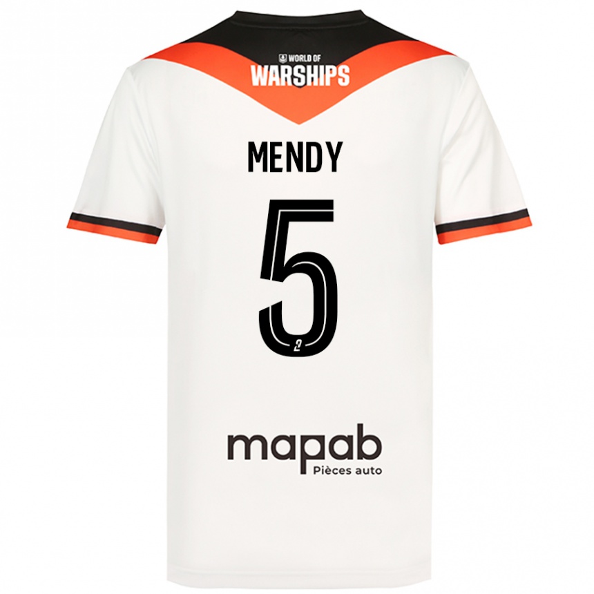 Kids Football Benjamin Mendy #5 White Away Jersey 2024/25 T-Shirt