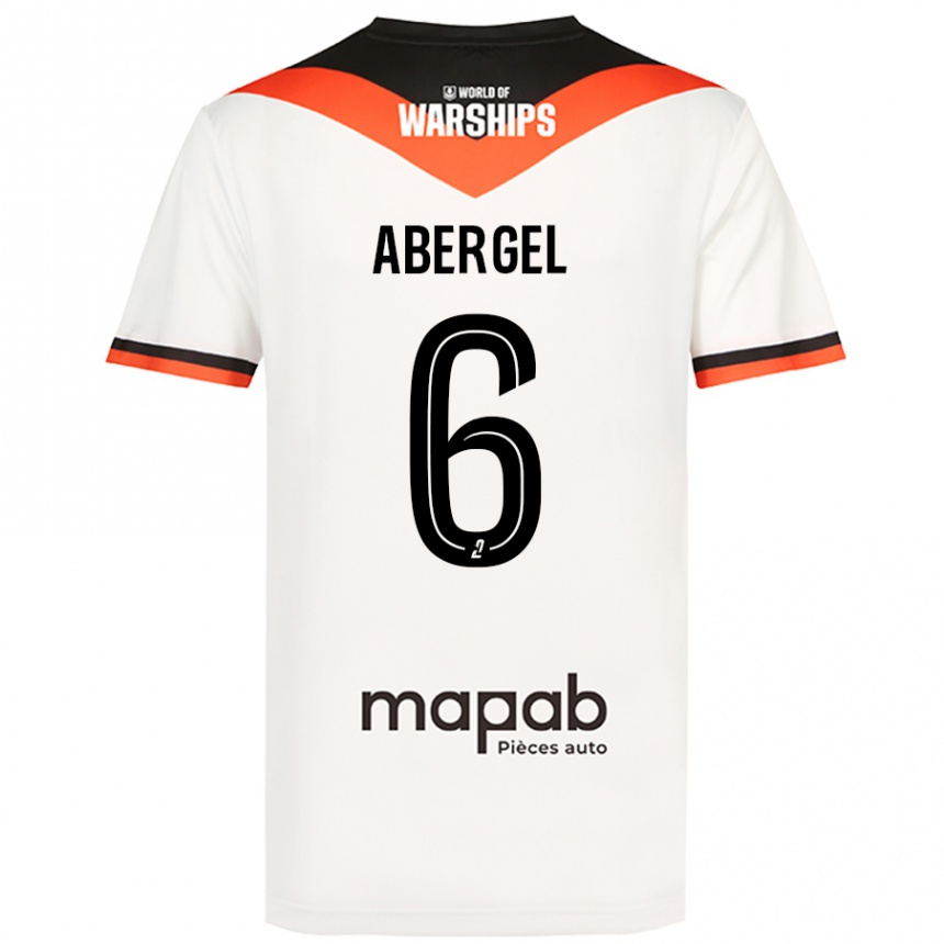 Kids Football Laurent Abergel #6 White Away Jersey 2024/25 T-Shirt