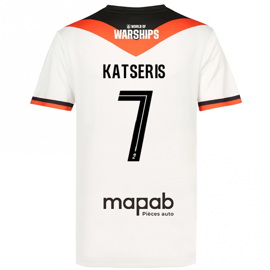 Kids Football Panos Katseris #7 White Away Jersey 2024/25 T-Shirt