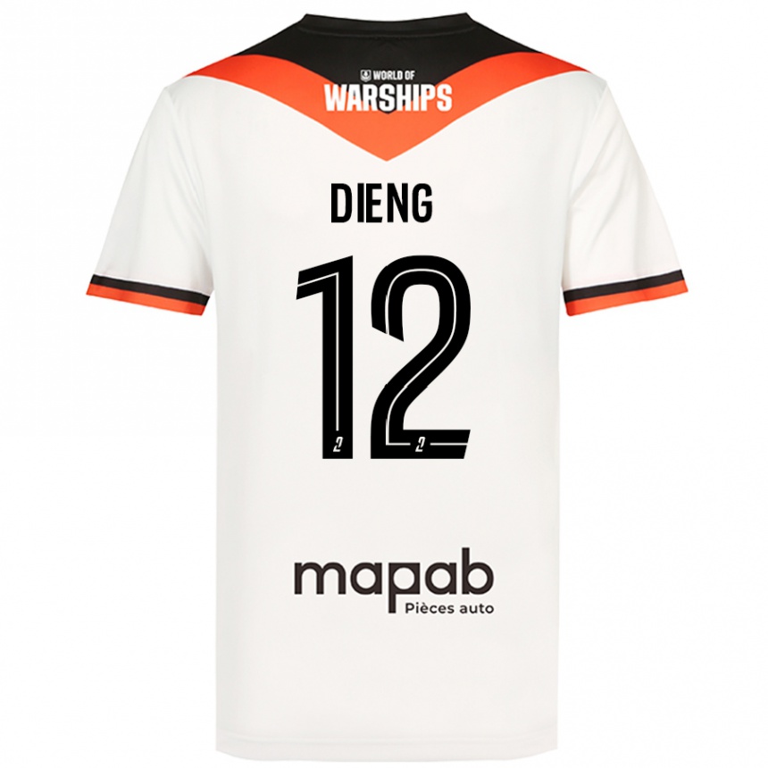 Kids Football Bamba Dieng #12 White Away Jersey 2024/25 T-Shirt