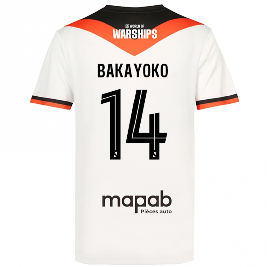 Kids Football Tiemoué Bakayoko #14 White Away Jersey 2024/25 T-Shirt