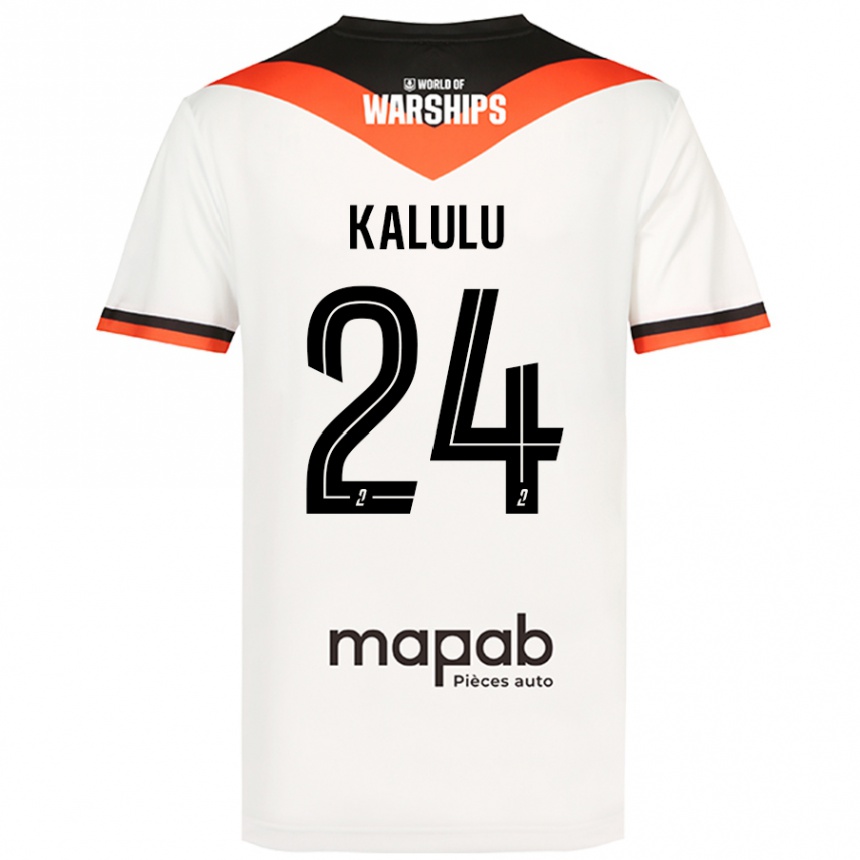 Kids Football Gédéon Kalulu #24 White Away Jersey 2024/25 T-Shirt